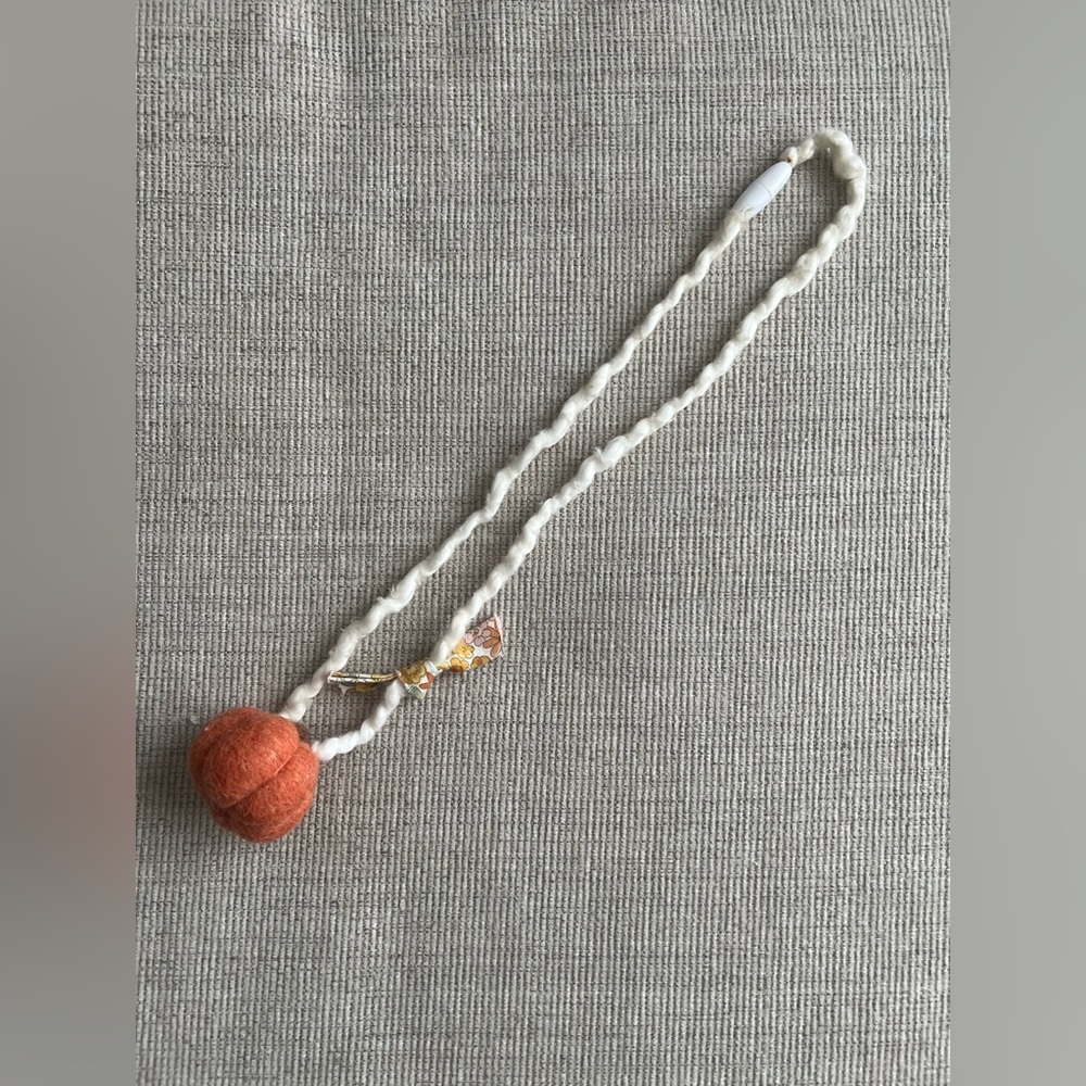 Handcrafted Felt Pumpkin Fall Necklace